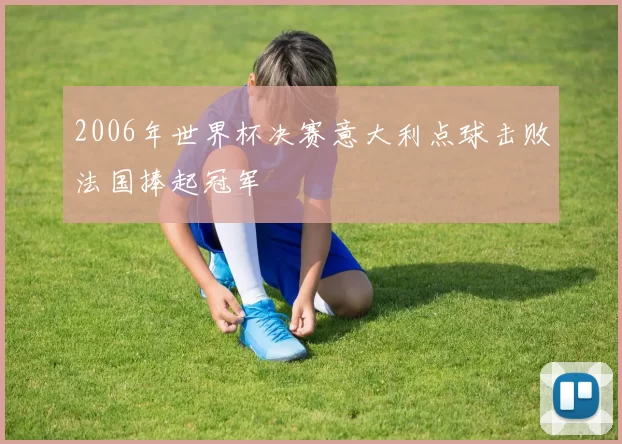 2006年世界杯决赛意大利点球击败法国捧起冠军